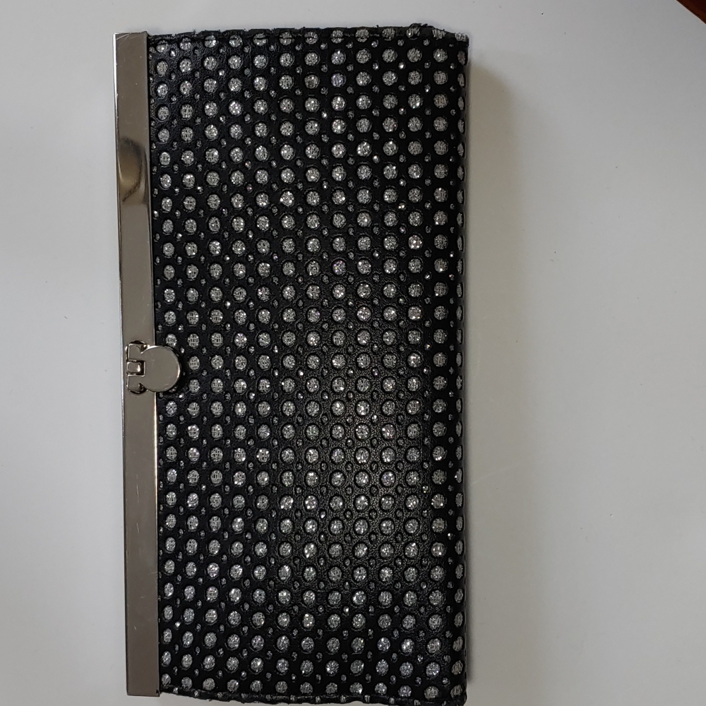 Sparkly black and silver full size wallet